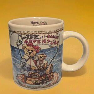 Vintage 1998 Boyds Bears Life Is A Daring Adventure Coffee Mug